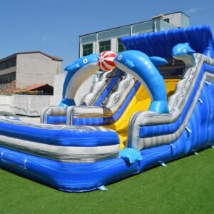 Toboggan Gonflable Aquatique Dauphin 7.5m